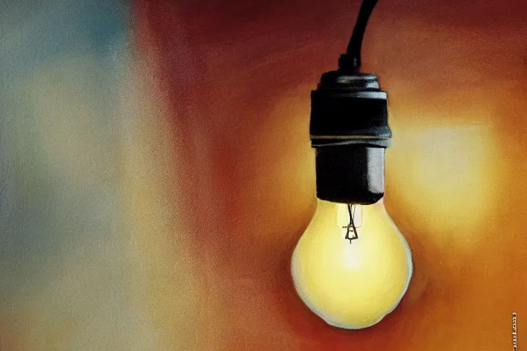 Prompt: a cinematic painting of a lightbulb