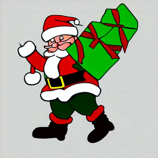 Image similar to Santa Claus in the style of Rat Fink