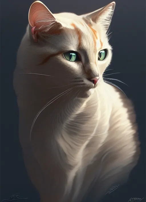 Image similar to liam o'brien as a cat, intricate, elegant, highly detailed, digital painting, artstation, concept art, smooth, sharp focus, illustration, art by artgerm and greg rutkowski and alphonse mucha, 8 k