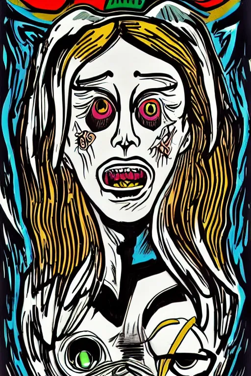 Image similar to ghost caught on camera. symmetrical anatomy, coloured comic, baroque, pop art style, fantasy, without duplication, art by roy lichtenstein and andy warhol and vinicius gud and gustavo zambelli, intricate, trending artstation, dribble popular.