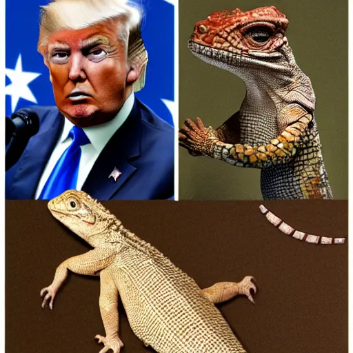 Prompt: donald trump has reptilian skin, highly detailed portrait, lizard skin, scaly