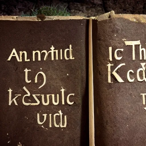 Prompt: ancient text in unknown language