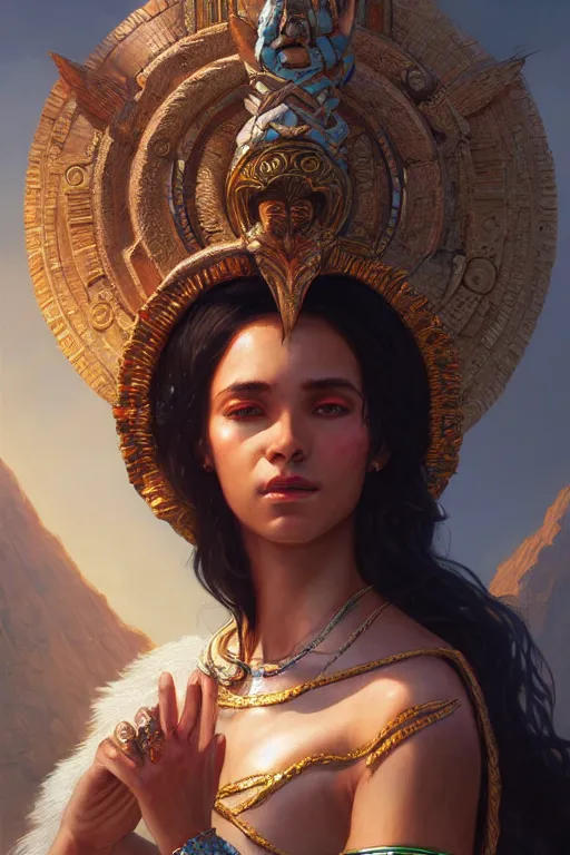 Image similar to goddess of the mexico, highly detailed, digital painting, artstation, concept art, smooth, sharp focus, illustration, unreal engine 5, 8 k, art by artgerm and greg rutkowski and edgar maxence