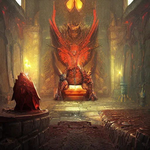 Image similar to The dragon of time in his otherworldly throne room by Marc Simonetti