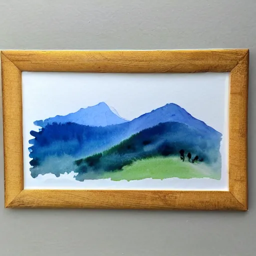 Prompt: mountain landscape watercolor