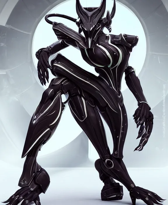 Image similar to exquisite cinematic full body shot of a beautiful saryn prime warframe, that's a beautiful stunning anthropomorphic robot female dragon with metal cat ears, cute elegant pose, robot cat paws for feet, thick warframe legs, detailed arms, sharp claws, streamlined white armor, long elegant tail, two arms, two legs, long tail, detailed warframe fanart, destiny fanart, macro art, dragon art, furry art, realistic digital art, warframe art, Destiny art, furaffinity, DeviantArt, artstation, 3D realistic, 8k HD, octane render