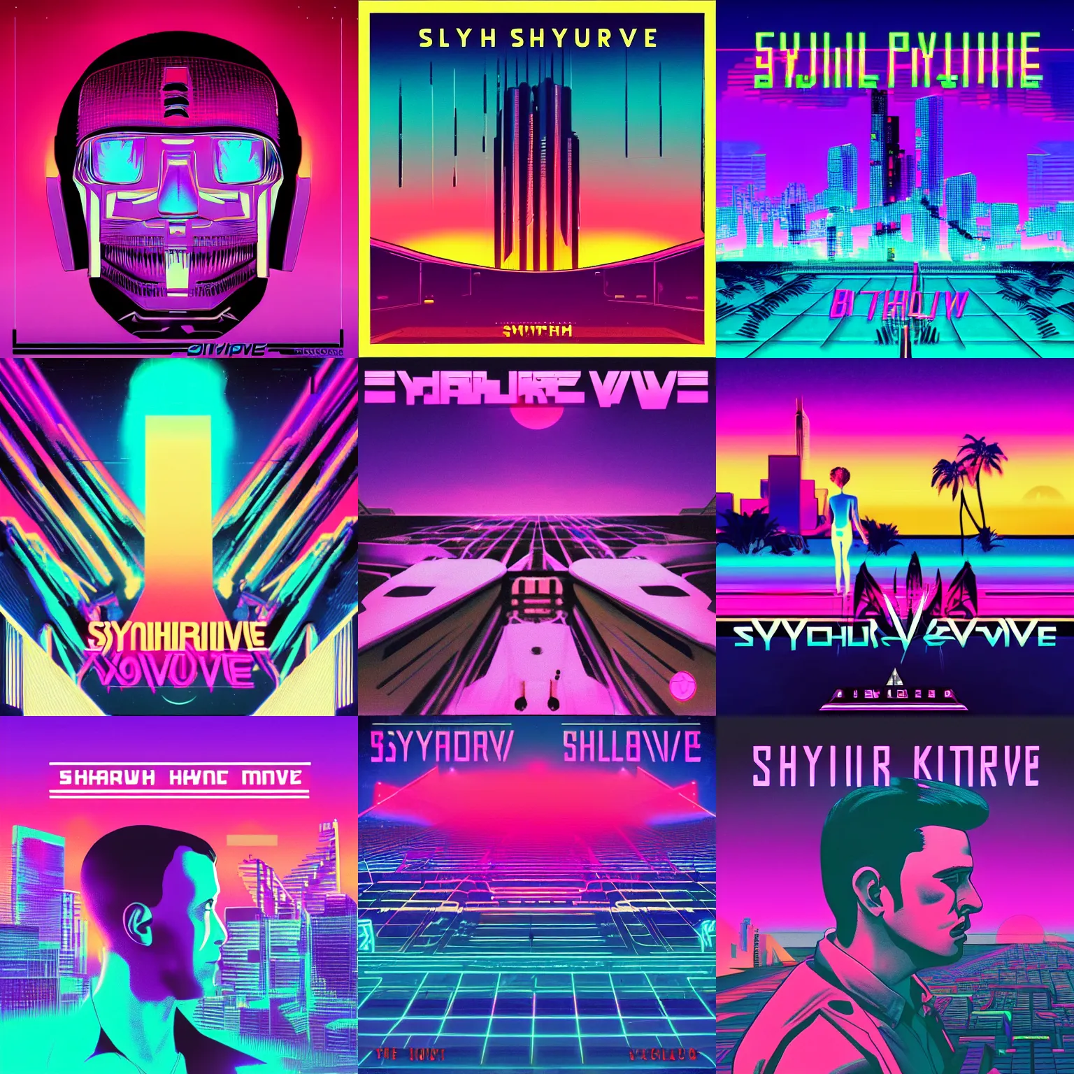 Prompt: synthwave album cover