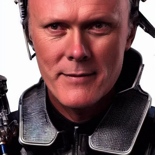 Image similar to Anthony Head as Cyberpunk Uther