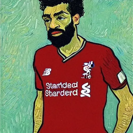 Image similar to salah liverpool by van gogh