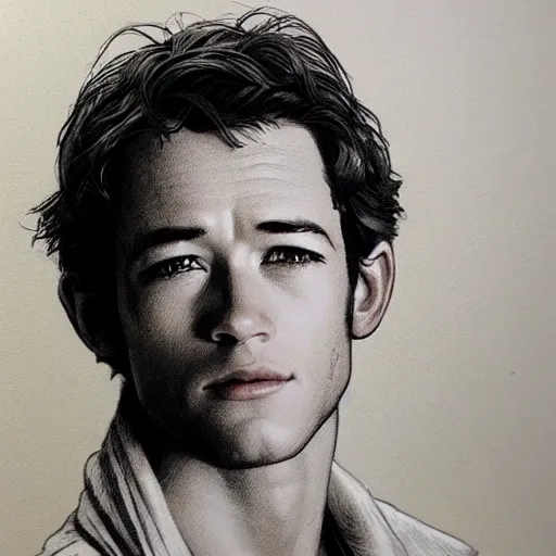 Image similar to amazing lifelike award winning pencil illustration of young Luke Perry 1990s trending on art station artgerm Greg rutkowski alphonse mucha cinematic