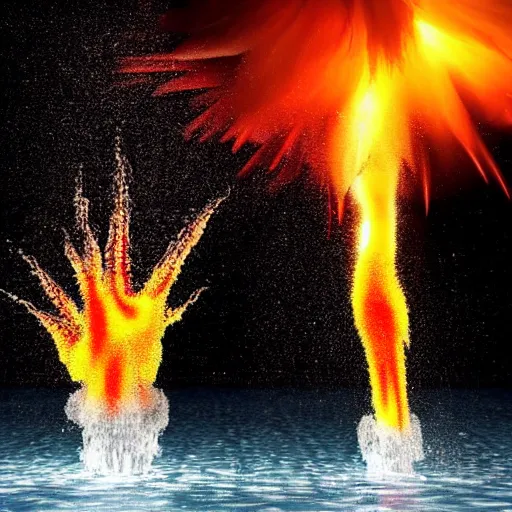 Prompt: explosion made out of water