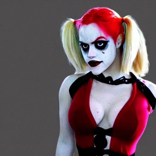 Image similar to Brittany Murphy as Harley Quinn, dark eerie pic, photo taken by ghost adventures