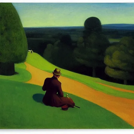 Image similar to over the garden wall by Edward Hopper