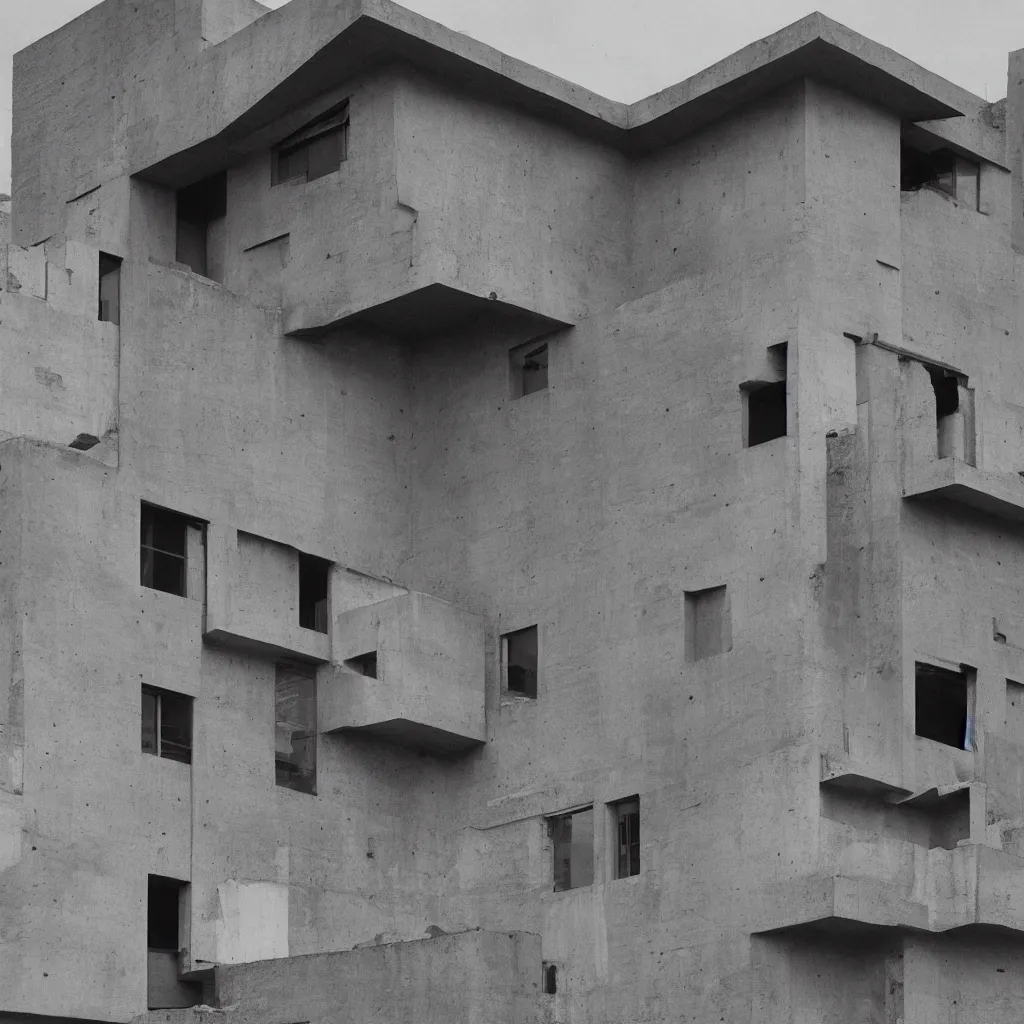 Prompt: the most average building by le corbusier