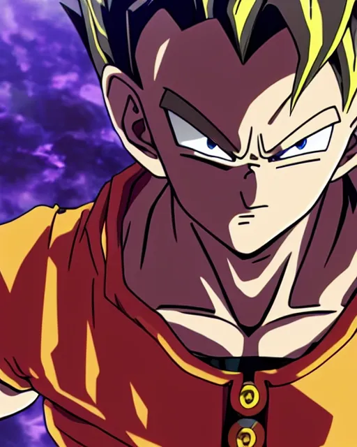 Image similar to super saiyan one punch man, detailed, anime, 4 k resolution