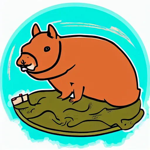 Image similar to a sticker illustration of a capybara wearing a sith robe