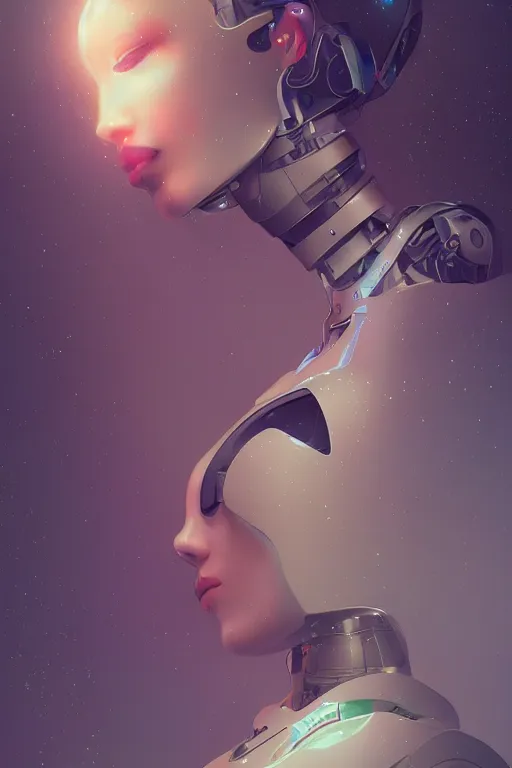 Image similar to A beautiful robotic woman dreaming, cinematic lighting, soft bokeh, sci-fi, modern, colourful, highly detailed, digital painting, artstation, concept art, sharp focus, illustration, by klimt