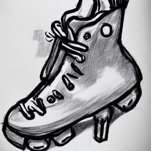 Prompt: child's drawing of roller skates.