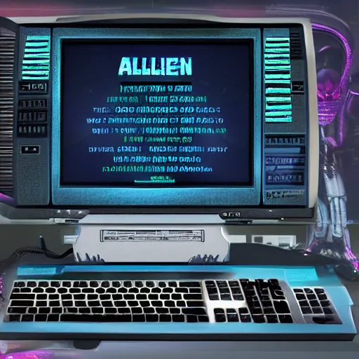 Prompt: computer interface in the style of the movie alien