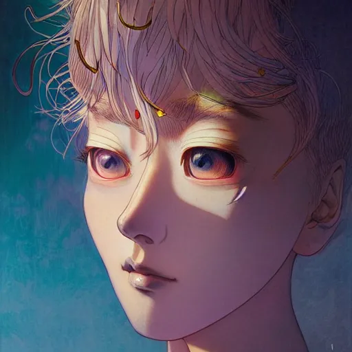 Image similar to prompt : portrait soft light painted by james jean and katsuhiro otomo, magical eyes, inspired by evangeleon anime, smooth face feature, intricate oil painting, high detail illustration, sharp high detail, manga and anime 1 9 9 0