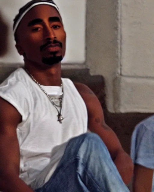 Prompt: tupac spotted in cuba, 2 0 0 9, paparazzi photo, hidden camera, low quality, shot from far away