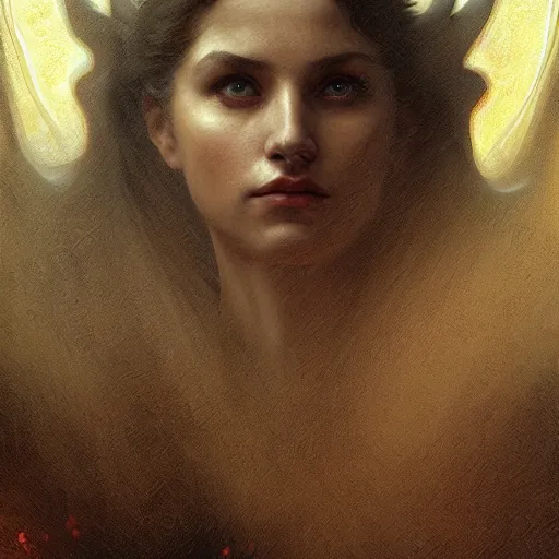 Image similar to Demon from the hell digital painting, artstation, concept art, soft light, hdri, smooth, sharp focus, illustration, fantasy, intricate, elegant, highly detailed, D&D, matte painting, in the style of Greg Rutkowski and Alphonse Mucha and artemisia, 8k, highly detailed, jurgens, rutkowski, bouguereau, pastoral, rustic, georgic