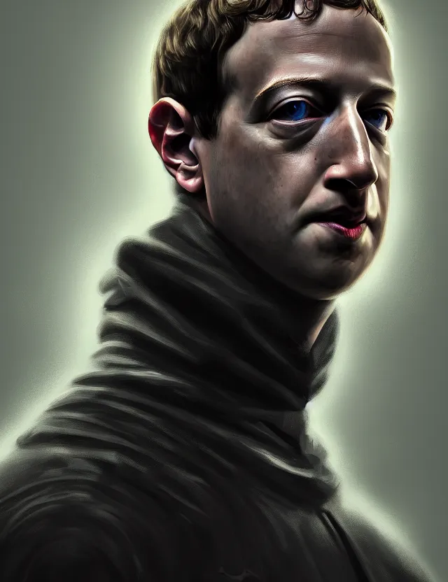 Prompt: a detailed digital painting of mark zuckerberg as an armoured dark lord, trending on artstation, digital art, 4 k resolution, detailed, high quality, sharp focus, hq artwork, coherent, insane detail, character portrait