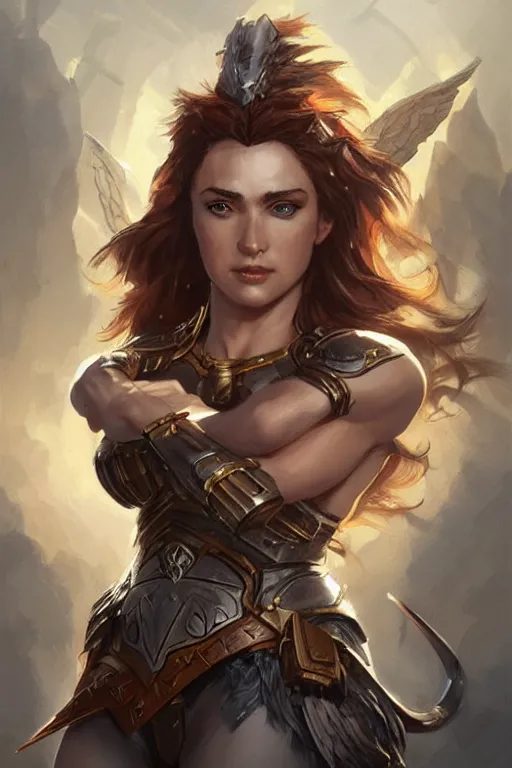 Image similar to amazon valkyrie athena, d & d, fantasy, portrait, highly detailed, headshot, digital painting, trending on artstation, concept art, sharp focus, illustration, art by artgerm and greg rutkowski and magali villeneuve