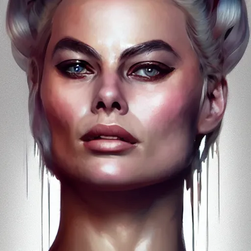 Prompt: a portrait of margot robbie as a dead or alive fighting game character, urban motifs, intricate, elegant, highly detailed, digital painting, trending on artstation, concept art, smooth sharp focus, illustration, art by artgerm and greg rutkowski