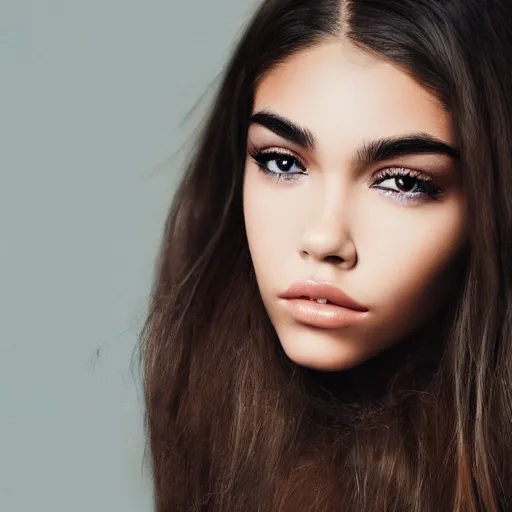 Image similar to 4k,ultra detailed portrait of Madison Beer by Rachel Ruysch