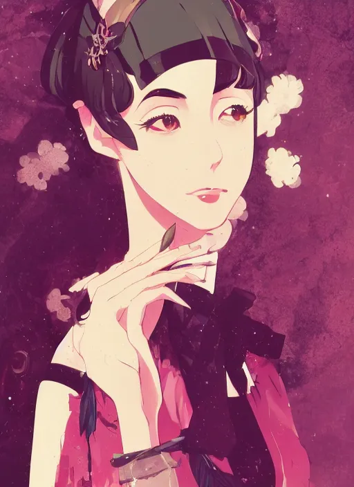 Image similar to a beautiful woman in 1920\'s flapper style fashion, speakeasy bar background, 4k, anime key visual, lois van baarle, ilya kuvshinov, rossdraws, artstation