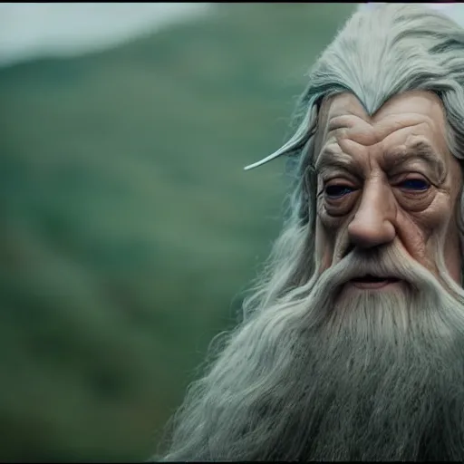 Prompt: A photo of Gandalf the Red, 85mm lens, movie promo