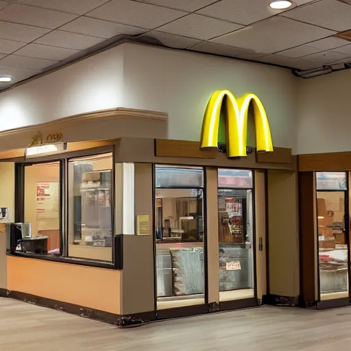 Image similar to a mcdonald's located in the backrooms