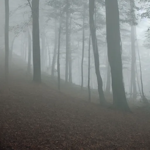 Prompt: found footage of a monster in the woods, atmospheric fog