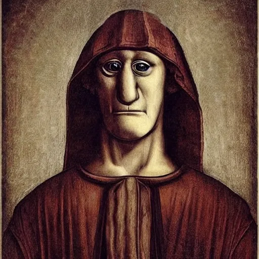 Image similar to handsome squidward portrait, da vinci art style