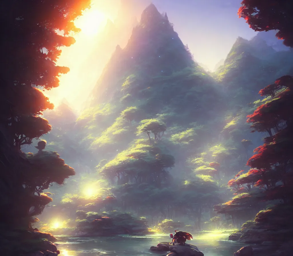 Image similar to beautiful landscape, details, sharp focus, illustration, by jordan grimmer and rossdraws, trending artstation, pixiv, digital art