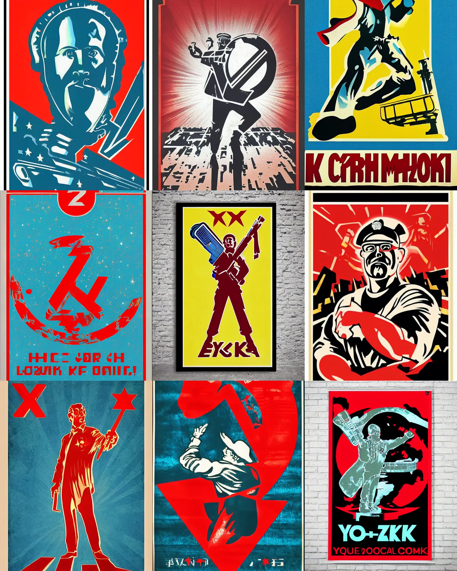 Prompt: y 2 k aesethic communist propaganda poster, holographic, liquid metal