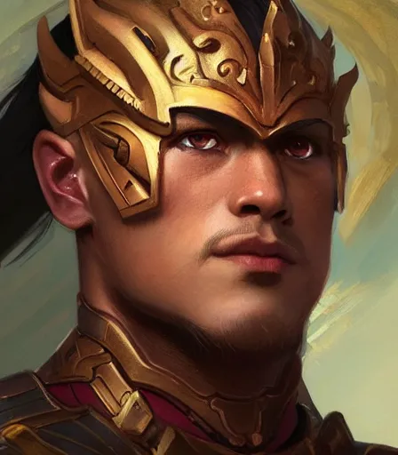 Prompt: Attractive Asian Male Dragonborn Paladin full wide angle portrait, highly detailed, digital painting, artstation, concept art, sharp focus, illustration, art by artgerm and greg rutkowski and alphonse mucha