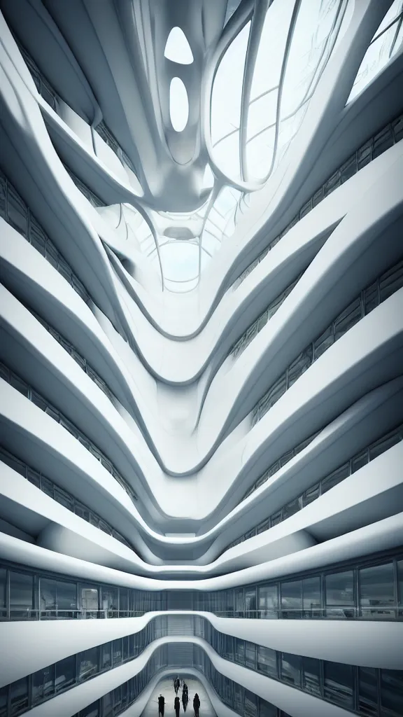 Image similar to the inside of a very tall building, big pods, big windows, octane render, warm colour scheme, white, cyberpunk architecture by zaha hadid, cinematic, scenery, unreal engine, render, cgsociety, modernism, futuristic, artstation, sci - fi, high detail, high quality, close up angle, people walking