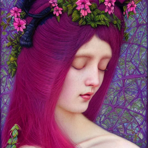 Prompt: princess bubblegum, exterior botanical garden, portrait face, colorful, frantisek kupka, intricate, miles johnston, kuroda seiki, cynical realism, ozabu, john william godward, painterly, yoshitaka amano, moebius, miles johnston, louise zhang, james jean, mark ryden lowbrow pop surrealism art style