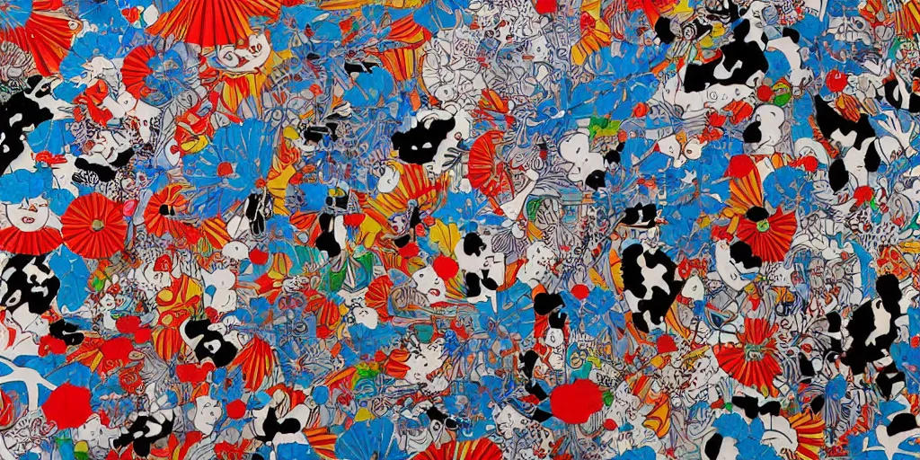 Image similar to Japanese art in the style of Damien Hirst