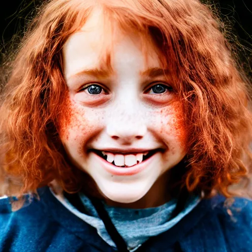 Image similar to A Swiss French Red Haired Girl With small amount of Freckles and a happy smile :: Symmetrical Portrait