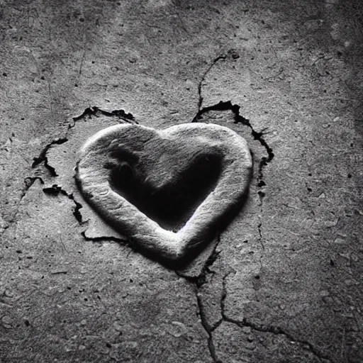 Image similar to heart rip in two pieces, heartbroken, heartbreak, broken hearted, sadness, dark ambiance