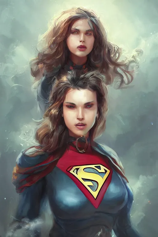 Image similar to three quarters portrait of a beautiful woman,super hero costume,heroic pose,highly detailed, digital painting,illustration, art by Stanley Lau