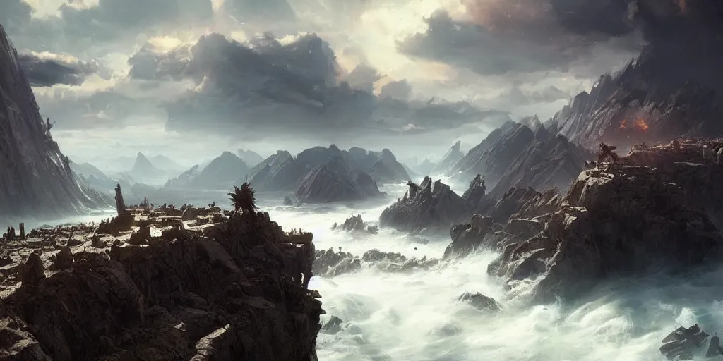 Image similar to the end of the world, epic landscape, cinematic by greg rutkowski, dylan cole and wlop