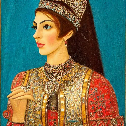 Prompt: Portrait of a Persian Princess who is an architect, beautiful princess