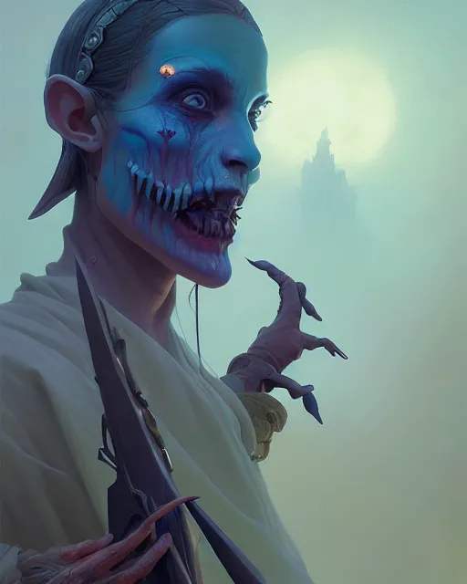 Prompt: highly detailed surreal vfx portrait of a elfpunk grim reaper, stephen bliss, unreal engine, greg rutkowski, loish, rhads, beeple, makoto shinkai and lois van baarle, ilya kuvshinov, rossdraws, tom bagshaw, alphonse mucha, global illumination, detailed and intricate environment