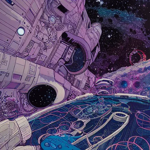 Prompt: Liminal space in outer space by Josan Gonzalez