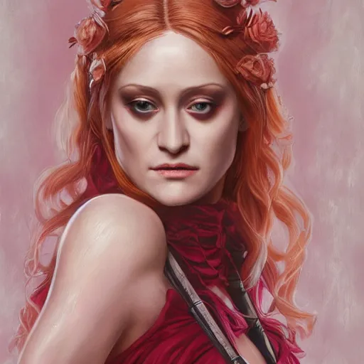 Image similar to Olivia Taylor Dudley as Shalltear Bloodfallen, professional modeling, looking down on the camera, detailed, centered, digital painting, artstation, concept art, donato giancola, Joseph Christian Leyendecker, WLOP, Boris Vallejo, Breathtaking, 8k resolution, extremely detailed, beautiful, establishing shot, artistic, hyperrealistic, beautiful face, octane render, cinematic lighting, dramatic lighting, masterpiece