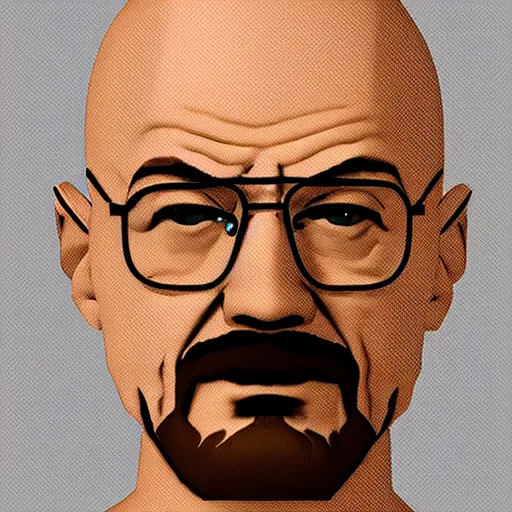 Image similar to walter white low poly nintendo 64 portrait